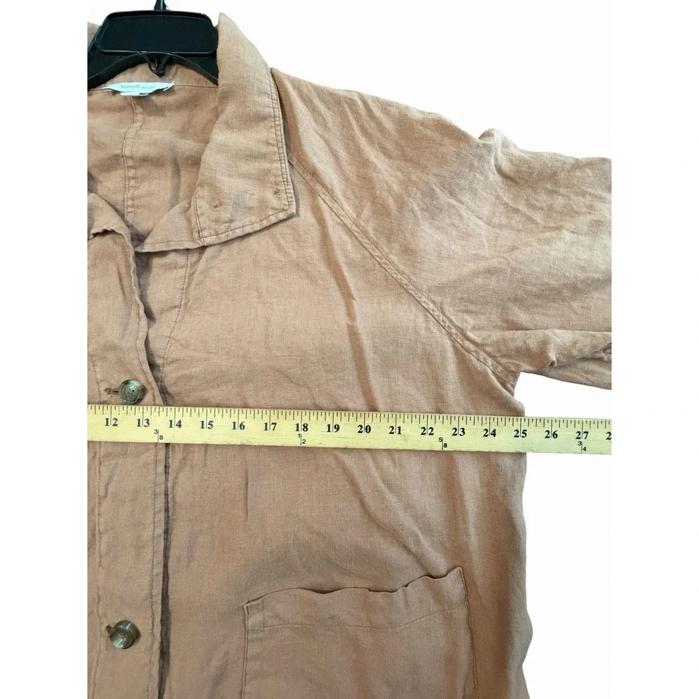 J. Jill 100% Linen Shacket Size XL Overshirt Light Jacket Burnt Orange #AAA11-1